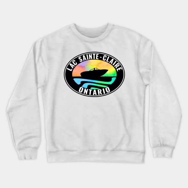 LAC SAINTE-CLAIRE Ontario Laptop Bumper Boat Boating Fishing St. Canada Crewneck Sweatshirt by TravelTime